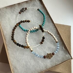 Set of 3 beaded yoga bracelets from Bali.